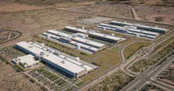 Meta's completed Mesa, AZ data center campus projection. Meta's completed Mesa, AZ data center campus projection.