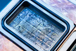 Cooling channels etched in die. Photo by Dan DeLong for Microsoft Cooling channels etched in die. Photo by Dan DeLong for Microsoft