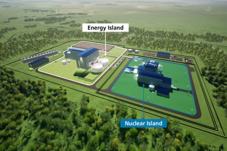 TerraPower rendering of their nuclear reactor deployment.