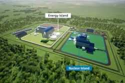 TerraPower rendering of their nuclear reactor deployment. TerraPower rendering of their nuclear reactor deployment.
