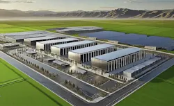 Rendering of the proposed Joule Capital Partners and Caterpillar 4-gigawatt AI campus in Millard County, Utah, combining hyperscale data halls with large-scale on-site power generation. Rendering of the proposed Joule Capital Partners and Caterpillar 4-gigawatt AI campus in Millard County, Utah, combining hyperscale data halls with large-scale on-site power generation.