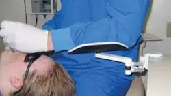 Figure 2: A unilateral armrest (Ergorest is shown) helps reduce shoulder and neck strain. Figure 2: A unilateral armrest (Ergorest is shown) helps reduce shoulder and neck strain.