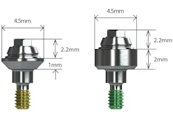 Figure 1: Straight multiunit abutment (BioHorizons) Figure 1: Straight multiunit abutment (BioHorizons)