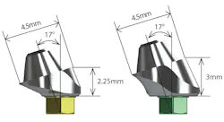 Figure 2: 17-degree angled multiunit abutment (BioHorizons) Figure 2: 17-degree angled multiunit abutment (BioHorizons)