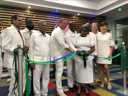 Good Samaritan Hospital Executive Director Moises Sifren (fifth from left) and supporters celebrate the opening of a new dental training center in November 2019. Good Samaritan Hospital Executive Director Moises Sifren (fifth from left) and supporters celebrate the opening of a new dental training center in November 2019.