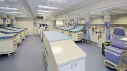 Wide interior of a mobile hospital with a state-of-the-art surgical suite, satellite communication capabilities, and more. Wide interior of a mobile hospital with a state-of-the-art surgical suite, satellite communication capabilities, and more.