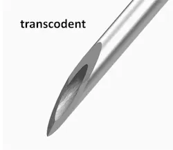 Figure 2: Beveled needles allow easy, usually painless penetration into the soft tissue. Figure 2: Beveled needles allow easy, usually painless penetration into the soft tissue.