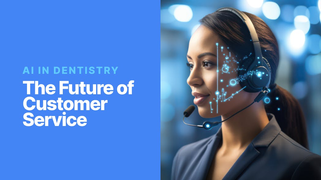 Woman wearing headset with tech graphics