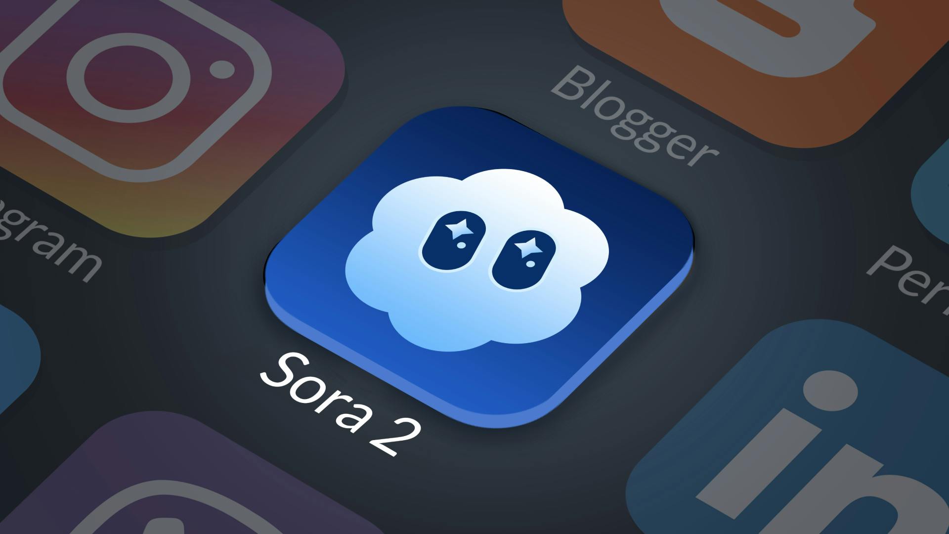 Smartphone app icons on a screen, highlighting Sora 2