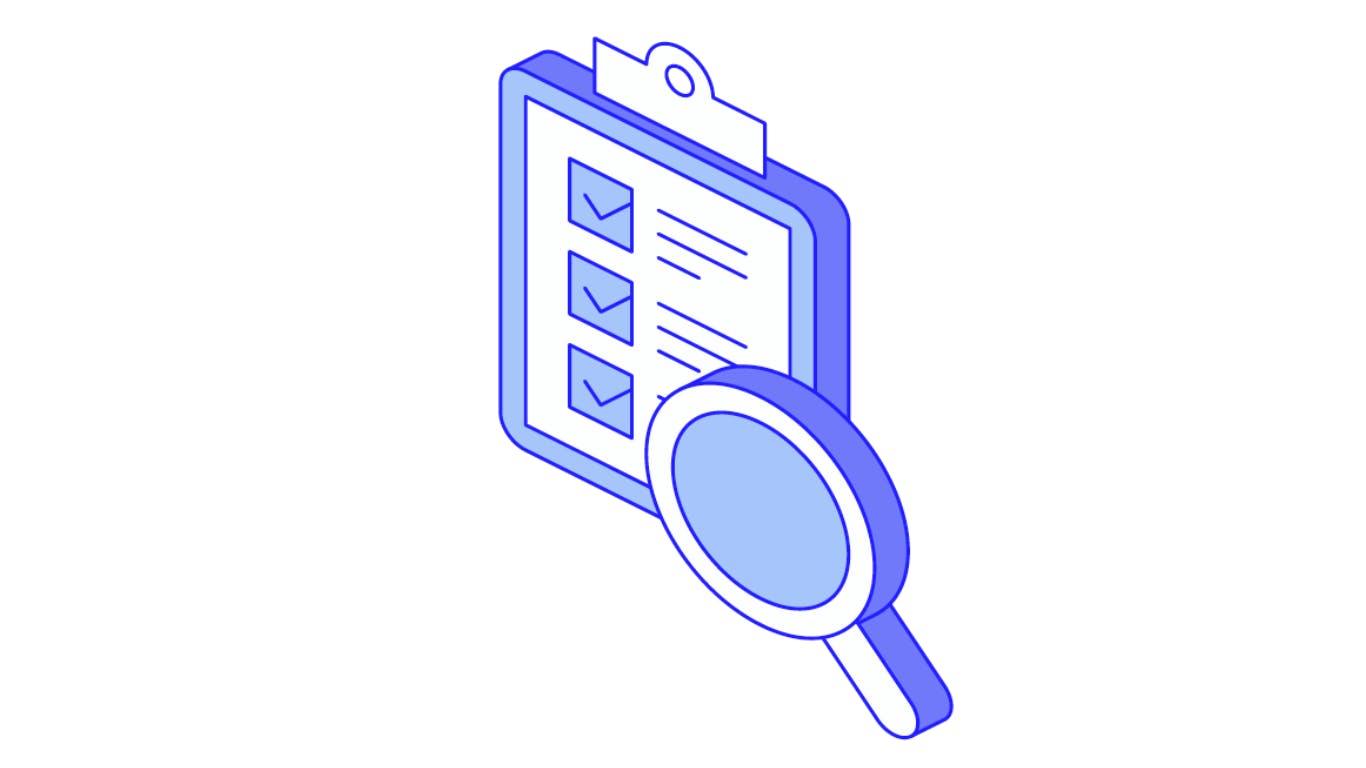 illustration of a magnifying glass and a checklist