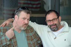 Micheal McCarthy and Howard Klein pose after not having shaved for over a week - and counting Micheal McCarthy and Howard Klein pose after not having shaved for over a week - and counting