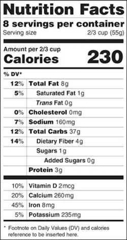 Nutrition Facts Proposed Fo Nutrition Facts Proposed Fo