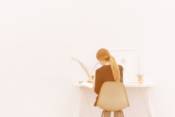 Woman At Desk Writing 5cfebebe75354