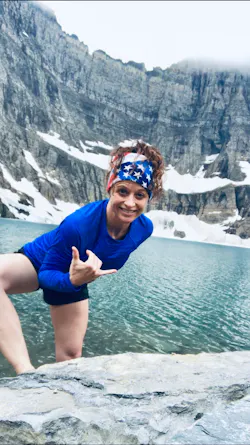 Dr. Stacey Gividen at Iceberg Lake in Glacier National Park, 4th of July, 2019 Dr. Stacey Gividen at Iceberg Lake in Glacier National Park, 4th of July, 2019