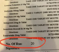 Figure 6: Medication list of a 55-year-old patient with several xerostomia-causing drugs. Figure 6: Medication list of a 55-year-old patient with several xerostomia-causing drugs.