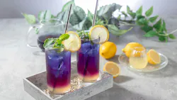 mocktails arranged on a tray with some lemons on the side mocktails arranged on a tray with some lemons on the side