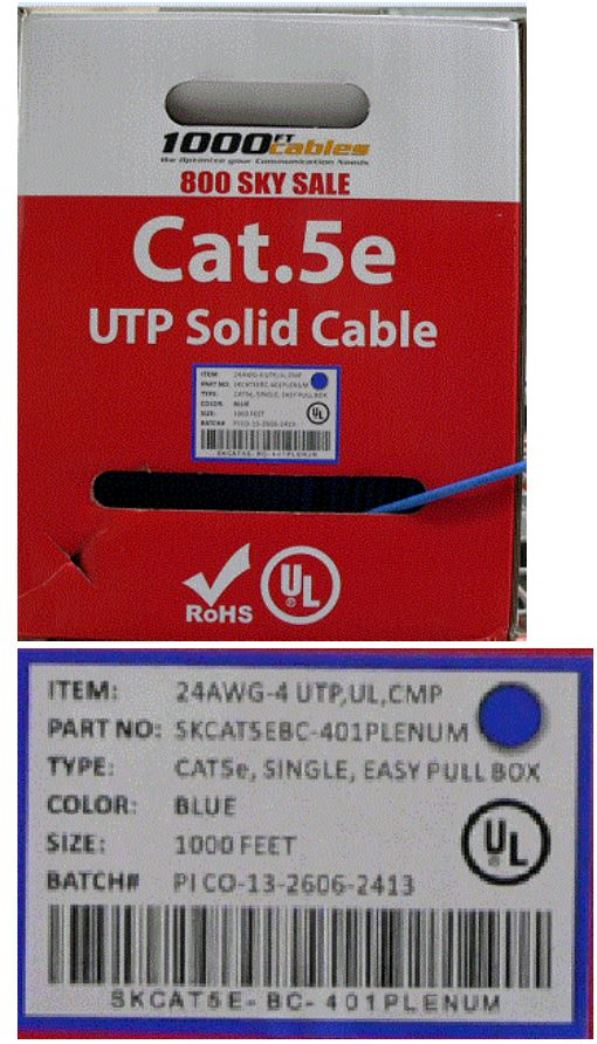 UL cable warning
