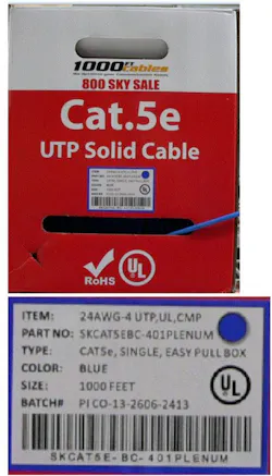 UL cable warning UL cable warning