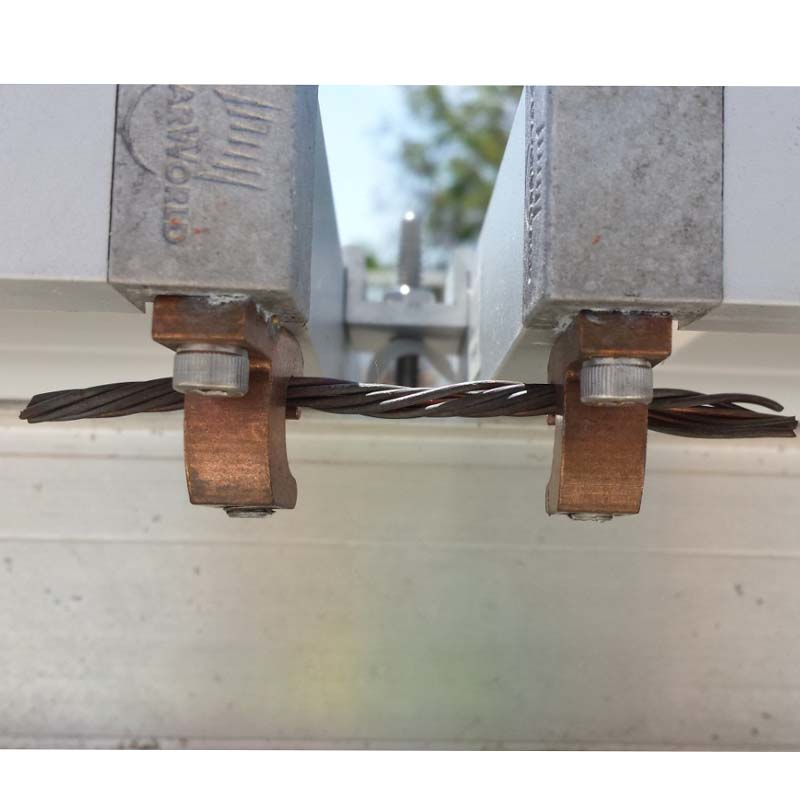 Improper BareCopper Lugs Installed on Roof