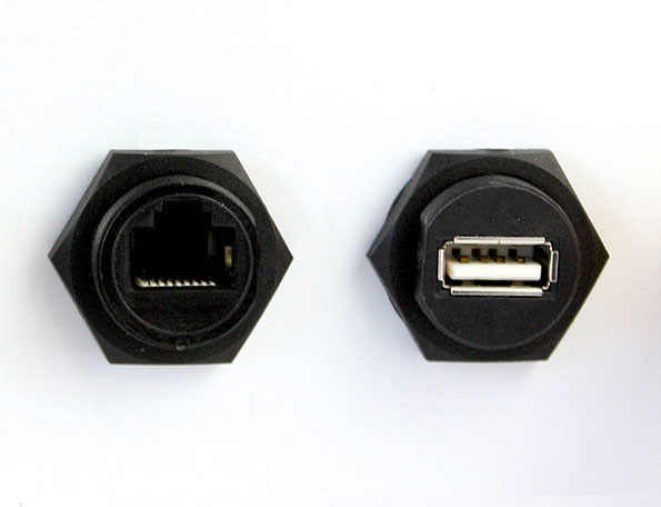 ASI RJ45 and USB panel mount connectors