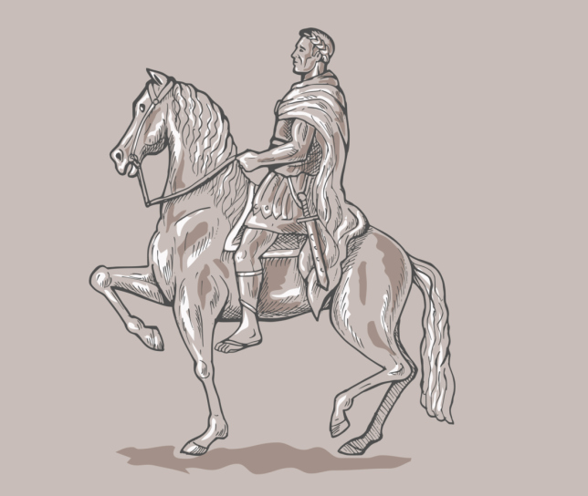 man on white horse