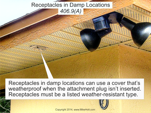 Code Q A Placing Receptacles In Damp Or Wet Locations Ec M