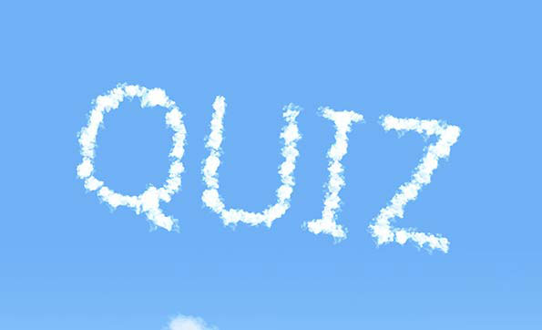 quiz symbol in clouds