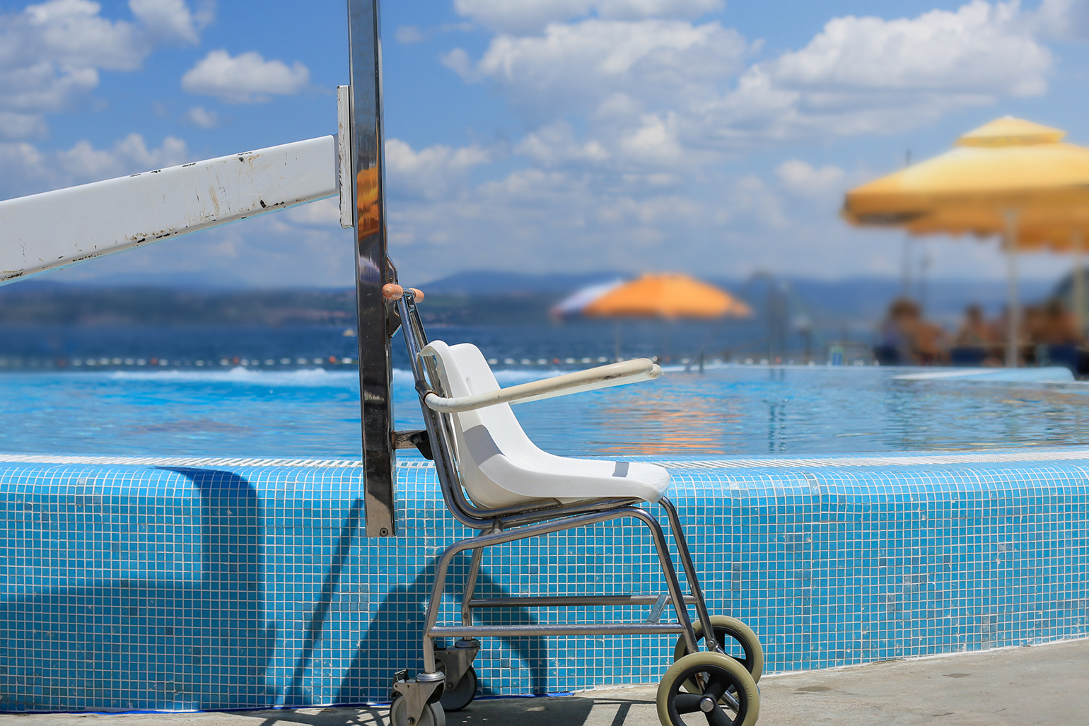 pool lift on beach