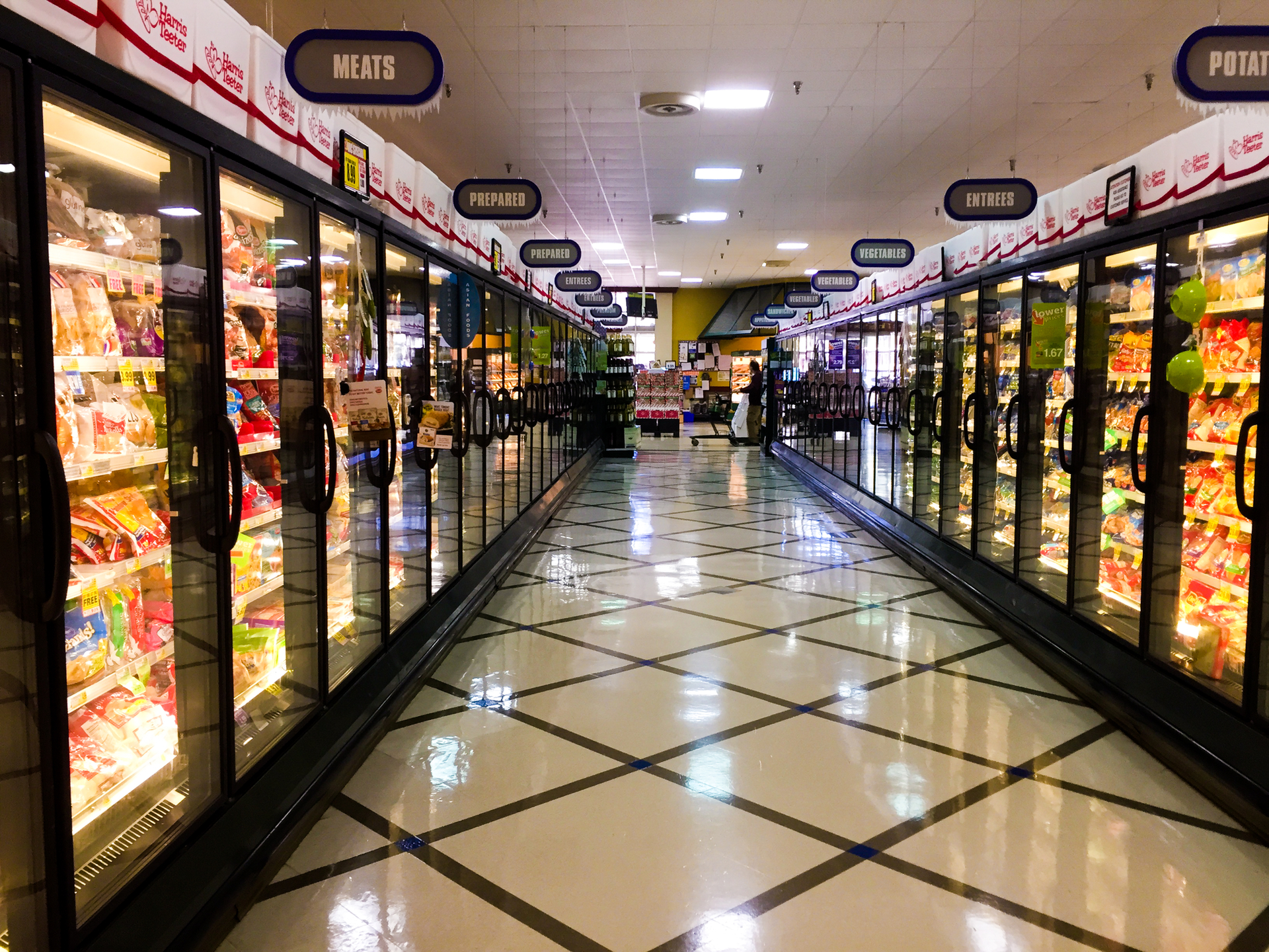 For the complete building method, one building type that the most significant decreases affect is grocery stores.