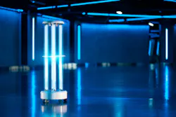 One of the benefits of using UV disinfection technology, such as this lamp used in an industrial setting, is its proven ability to deactivate viruses like the SARS-CoV-2 virus. One of the benefits of using UV disinfection technology, such as this lamp used in an industrial setting, is its proven ability to deactivate viruses like the SARS-CoV-2 virus.