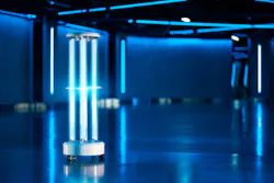 One of the benefits of using UV disinfection technology, such as this lamp used in an industrial setting, is its proven ability to deactivate viruses like the SARS-CoV-2 virus. One of the benefits of using UV disinfection technology, such as this lamp used in an industrial setting, is its proven ability to deactivate viruses like the SARS-CoV-2 virus.