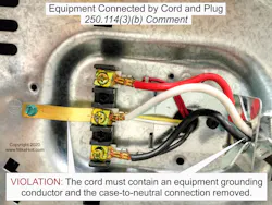 Fig. 3. This type of violation is typically done by inexperienced appliance installers. Fig. 3. This type of violation is typically done by inexperienced appliance installers.