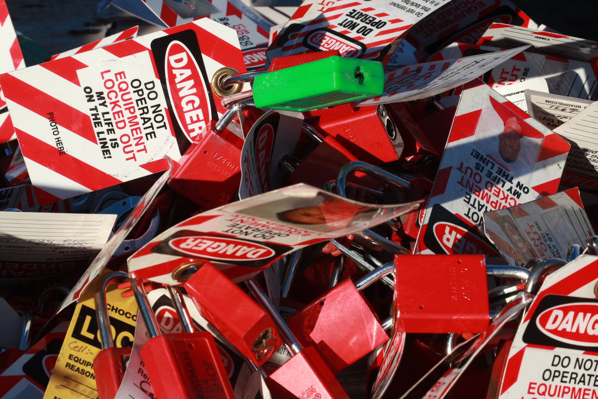 Equipment lockout tags are used to indicate equipment should not be operated and is not in a safe condition for use.