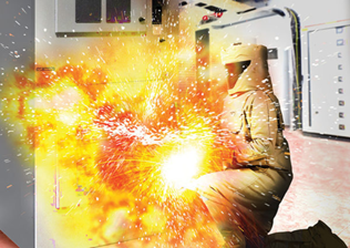 Photo 1. An arc flash can generate an electric arc with a temperature of 35,000&ordm;F.