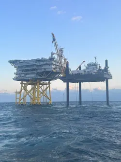 The Vineyard Wind 1 Electrical Service Platform (ESP) on which Chapman Construction Group is providing construction operations. At 800MW, Vineyard Wind 1, located 14 miles southeast of Martha's Vineyard, is the first utility-scale offshore wind project being developed in the United States. The Vineyard Wind 1 Electrical Service Platform (ESP) on which Chapman Construction Group is providing construction operations. At 800MW, Vineyard Wind 1, located 14 miles southeast of Martha's Vineyard, is the first utility-scale offshore wind project being developed in the United States.