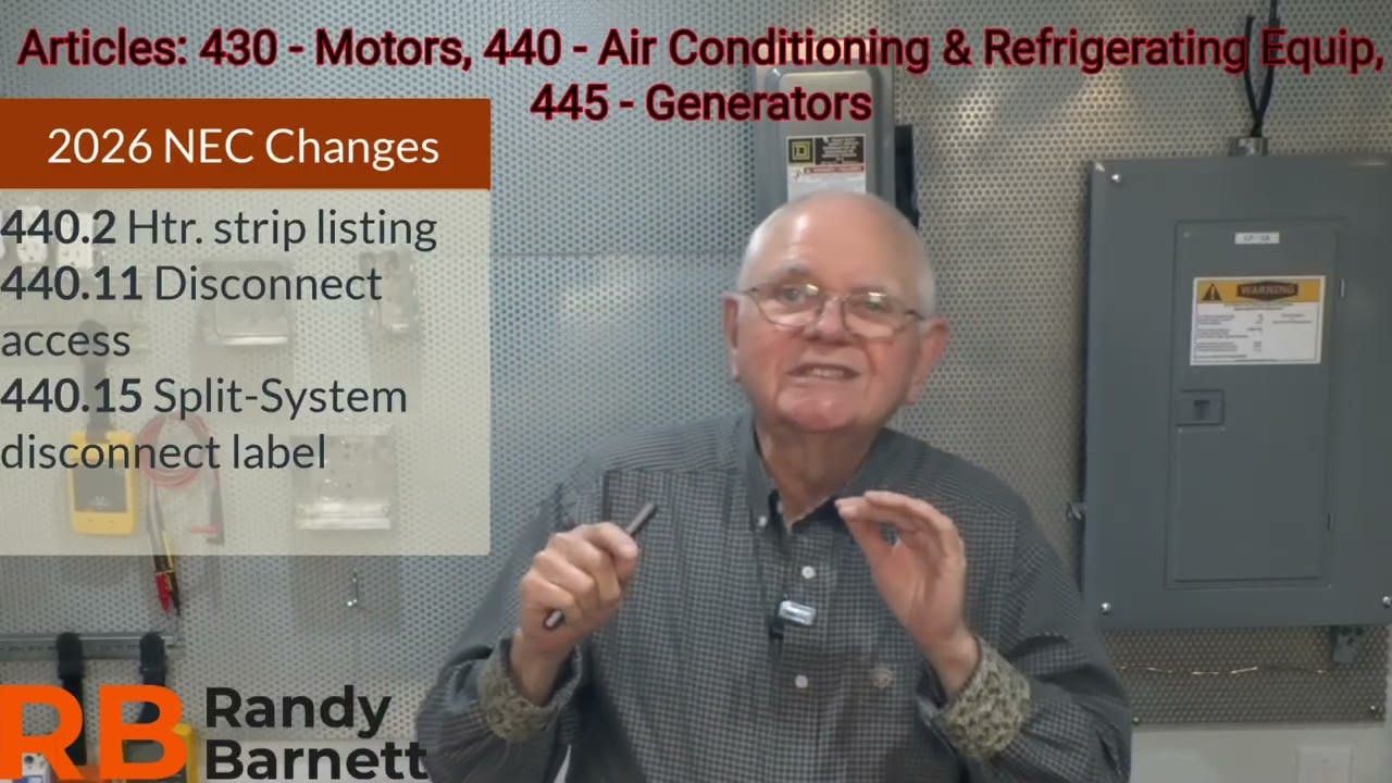 EC&M Tech Talk &mdash; Sizing Conductors & Protection for Motors, HVAC Equipment, and Generators