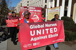 Registered nurses march on Nov 12 in Washington DC as part of Global Ebola Awareness Day Registered nurses march on Nov 12 in Washington DC as part of Global Ebola Awareness Day