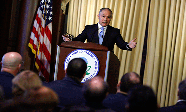 EPA Administrator Scott Pruitt addressing EPA employees on Feb 21