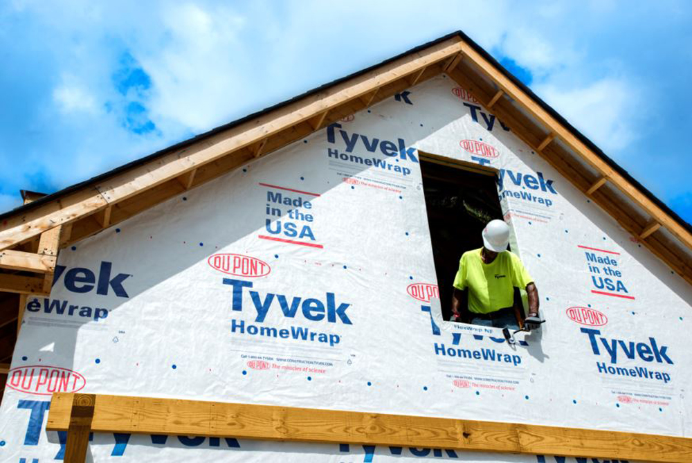 DuPont Tyvek home wrap installer