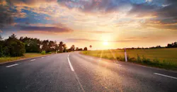 Road at sunset Road at sunset