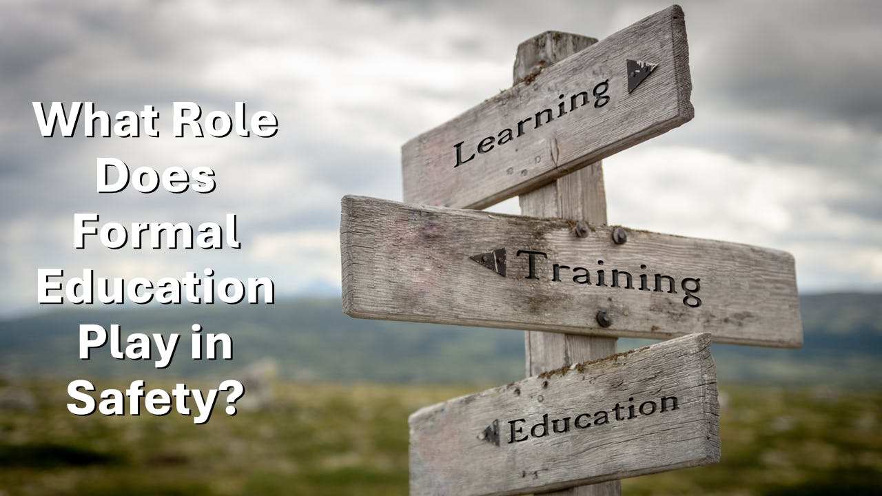 Image of crossroads with sign that indicates learning, training and education in different directions.