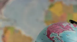 Picture of a world globe with the United States in focus Picture of a world globe with the United States in focus