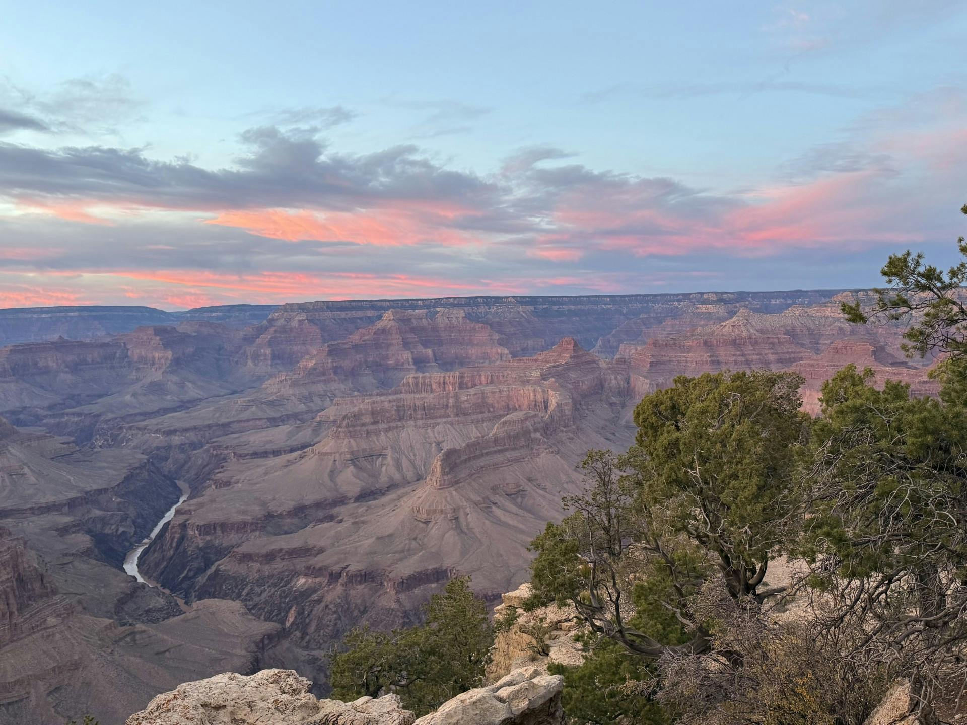 photo of the sunset over the South Rim of the Grand Canyon in Arizona