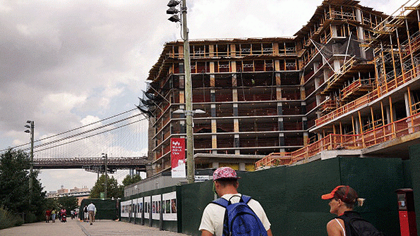 A new building development under construction seen in Brooklyn Bridge Park on August 19 2014 in the Brooklyn borough of New York City