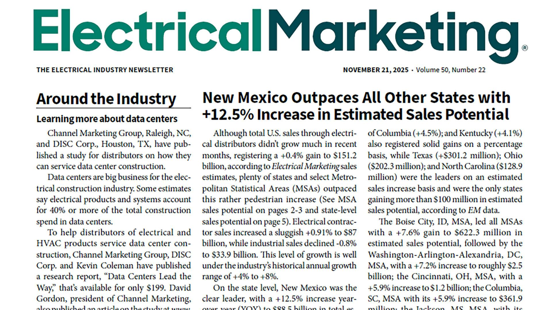 Electrical Marketing newsletter