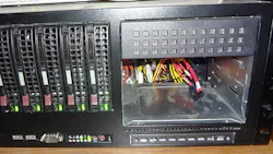 Figure 1. The SuperMicro SuperServer 6046T-TUF has five hot swap 3.5-in drive bays and three 5.25-in drive bays. Figure 1. The SuperMicro SuperServer 6046T-TUF has five hot swap 3.5-in drive bays and three 5.25-in drive bays.