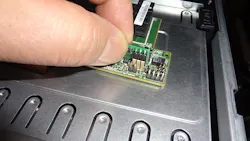 Figure 5. The MegaRAID CacheCade support requires installation of a small module. Figure 5. The MegaRAID CacheCade support requires installation of a small module.