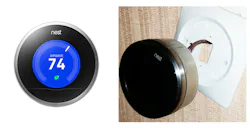 1. The Nest thermostat is now into it third generation (left), but my first generation (right) bit the dust. 1. The Nest thermostat is now into it third generation (left), but my first generation (right) bit the dust.
