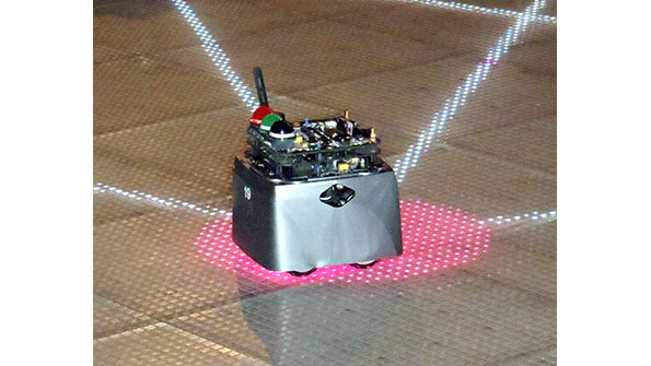 Swarm Bot connecting to others on MoMath39s Math Sqaure