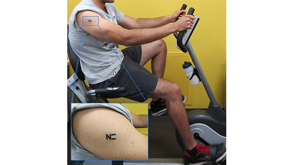 The lactate levels produced during exercise are detected by a tattoo biosensor